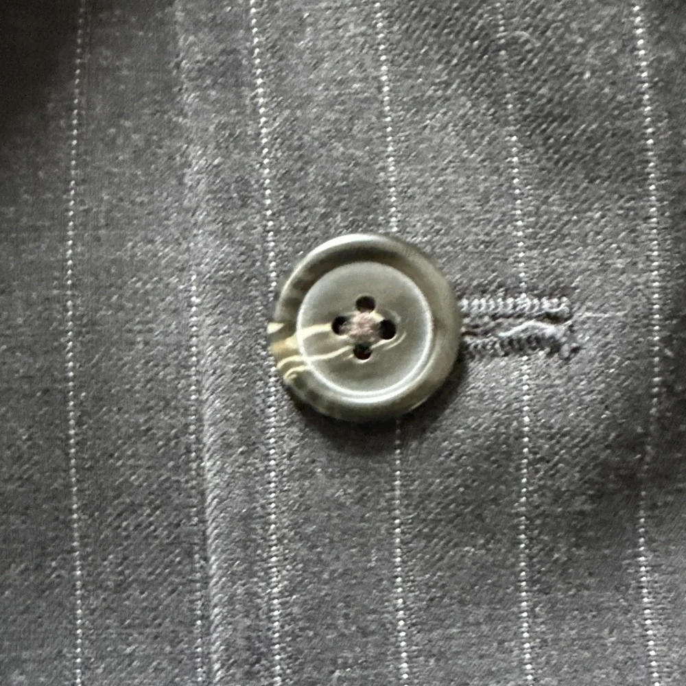 Ralph Lauren Blazer 38R Wool Sport Coat Suit Jacket Gray Pin Made in Canada #722